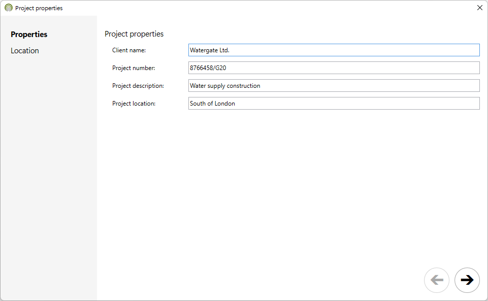 Project properties