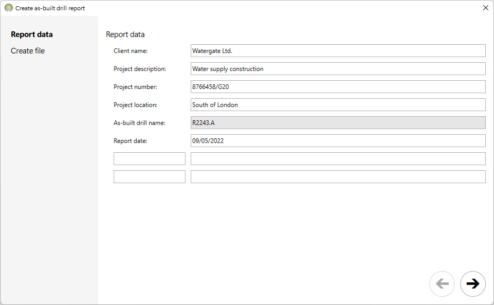As-built report